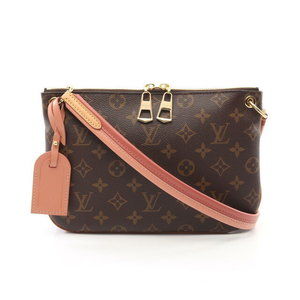 Louis Vuitton Loretta Shoulder Bag Leather Monogram Brown Pink